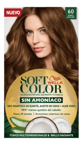 Kit Tinte Wella Professionals  Soft color Tinte de cabello tono 60 rubio oscuro para cabello