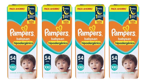 4un Pañales Pampers Babysan  Xxg 54 u