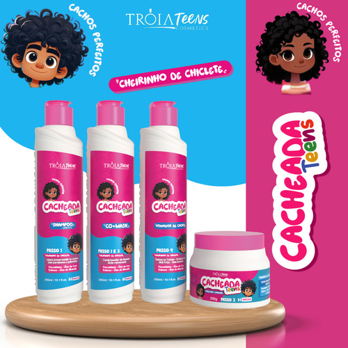 Ativador De Cachos 300ml Cacheada Teens+ Escova Polvo Tróia