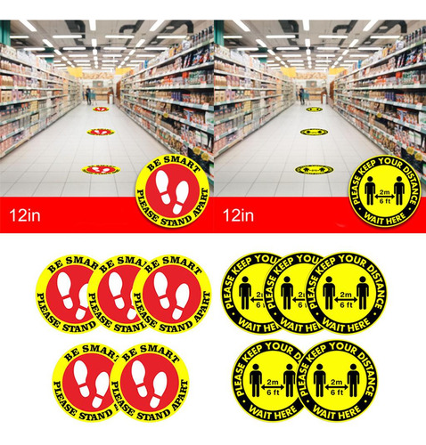 10x Etiqueta Engomada Del Piso De Seguridad De