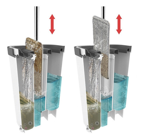 Imagen 2 de 5 de Mopa Trapeador Piso C/ Balde Escurridor Iqual 1611 Giro 360°