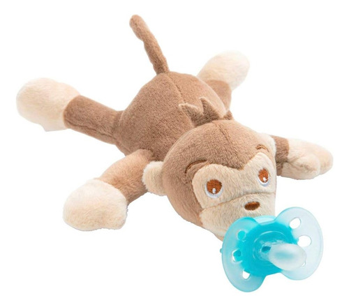 Peluche Con Chupón Soothie Snuggle Avent Changuito Color Turquesa Período De Edad 0-6 Meses