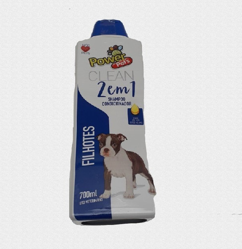 Kit 2 Shampoo Clean 2x1 Filhotes Cães Cachorros Power Pets