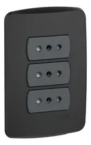 Comprar Placa Miluz Armada Con Enchufe Triple 10a 2p+t Grafito