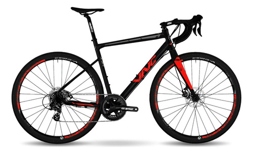 Bicicleta De Gravel Vnc Prime Racer A9 2x10 Velocidades Color Negro/rojo Tamaño Del Cuadro M