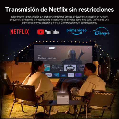Projetor Wanbo Davinci 1 Pro, Google Assistant, sistema operacional Google, foco automático, Wi-Fi 5G, Bluetooth 5.0, 1080p nativo, 600ansi, 2 alto-falantes de 8w, certificação Widevine L1, prata