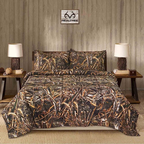 Visi-one Realtree Max-5 Camo Edredón Set, Tela De Polialgodó