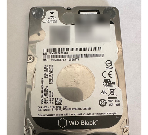 Disco Duro Hdd Portatil Interno 500gb Varias Marcas Usado