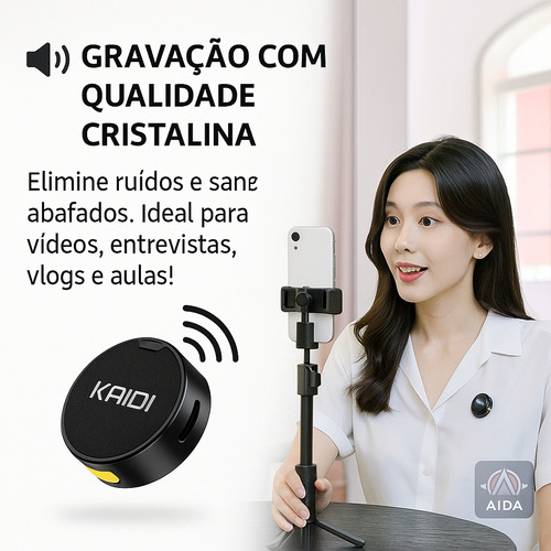 Lapela Sem Fio Kaidi Duplo - Compatível Com iPhone