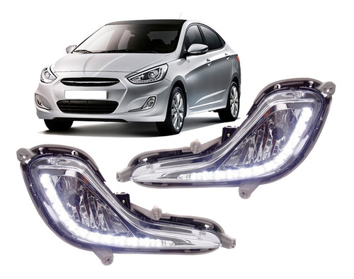 Neblineros Led Compatible Con Hyundai Accent 12-19 Kit Comp.