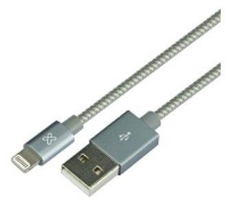 Cable Lightning Tejido Para iPhone 100cm Color Gris