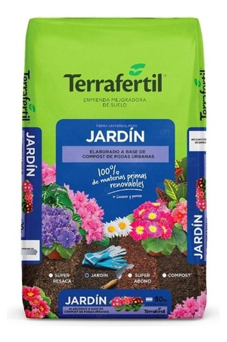 Tierra Fértil Sustrato Jardín Terrafertil 50 Litros