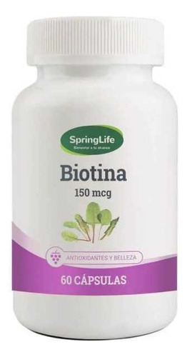 Biotina 150mcg Springlife X 90 Cap (cabello Y Uña)