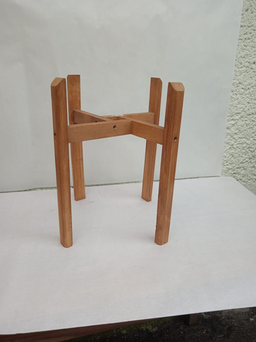 Maceta Jardinera Cilindro 30x30 Con Base De Madera 2 Pzs