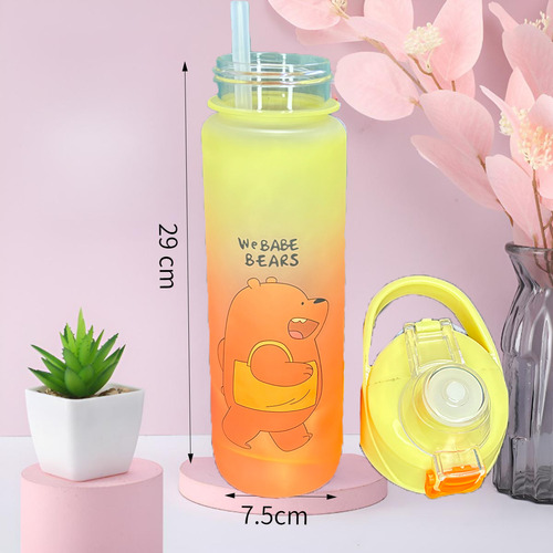 Botella De Agua Deportiva Gym Portátil Transparente Mayoreo