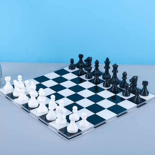 Juego De Moldes De Resina De Ajedrez, 1 Molde De Silicona Y
