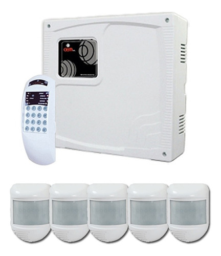 Kit Alarma 5 Zonas Suri Cableada Con Teclado Y 5 Sensores