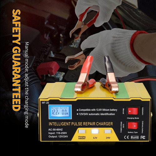 Cargador De Batería Para Coche/motocicleta De 12 V/24 V Con