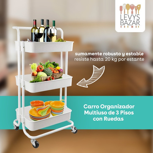 Carrito Carro Organizador Estantes Cocina Mesa Auxiliar
