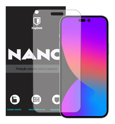 Película iPhone 14 Pro Max 6.7 Kingshield Nano Vidro - Fosca