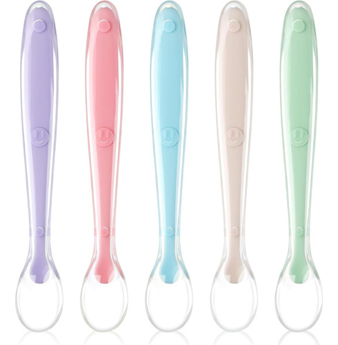 Cucharas De Silicona Para Bebés, 5 Cucharas De Alimentación