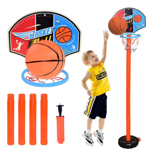 Soporte De Baloncesto Elevable Para Niños Con Bomba De Balon