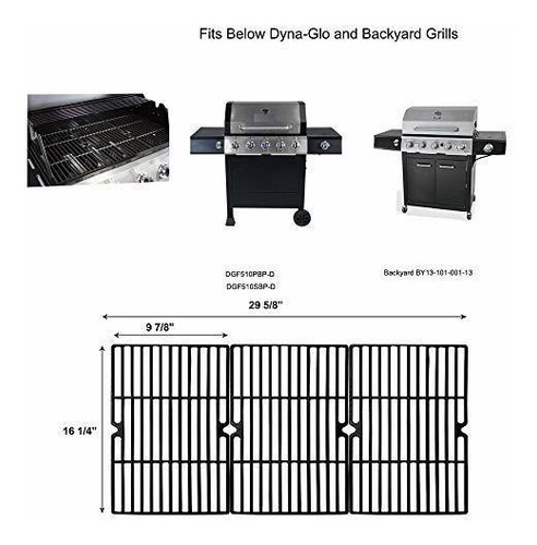 Imagen 3 de 4 de Parrillas De Parrillas Para Dynaglo Dgf510sbp Dgf510ssp Dgf5