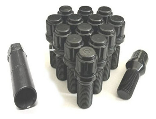12x1.25 Black Spline Tuner Lug Bolts | Wheel Locks | 28mm Sh