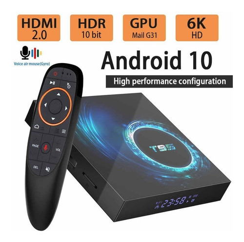 Tv.box T-95 Control Voz De Mando 4/32 Bluetooth Amdroid 10