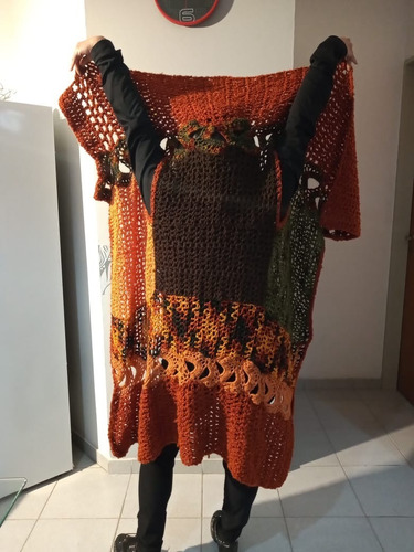 Saco Tejido Crochet Artesanal Sin Mangas