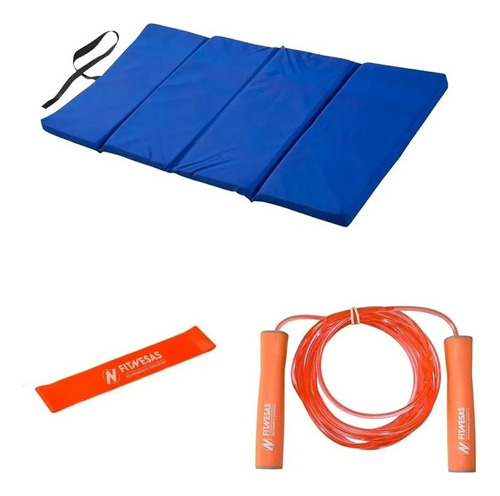 Kit Set Colchoneta Plegable + Banda Fuerte + Soga Rulemanes Color Colchoneta Plegable En 4