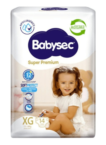Babysec Super Premium Elige La Talla Pack X4 Paquetes