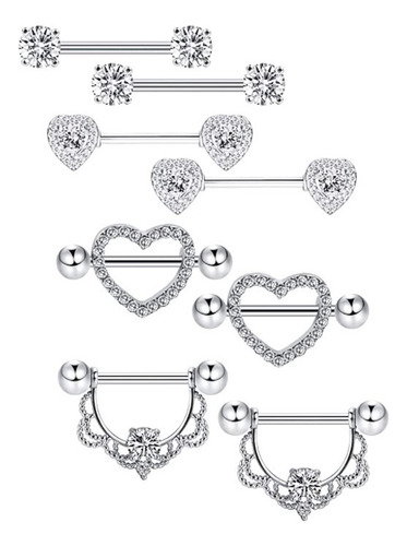 Anillo De Pecho Estilo Punk Con Forma De Corazón De Acero In