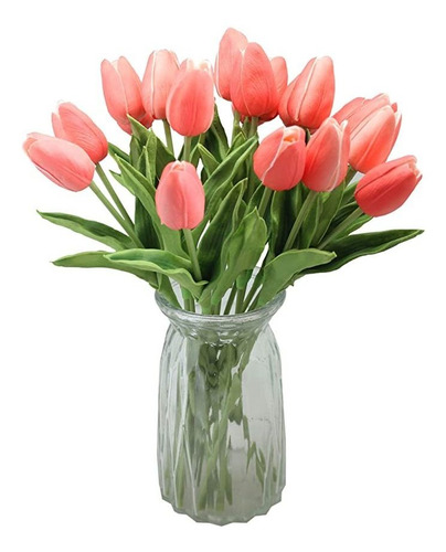 10-heads Artificial Flowers Pu Mini Real Touch Tulip Bouque