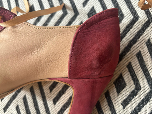 Zapatos Acordonados De Cuero Dos Colores Rosa Claro 36