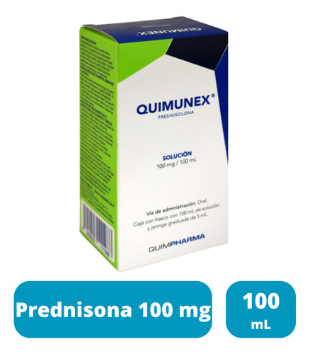 Prednisona 100 Mg Solución Quimunex Frasco Con 100 Ml