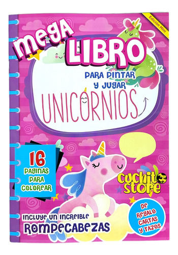 Mini Mega Libro Libro Para Colorear Unicornio