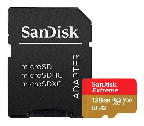 Cartão De Memória Sandisk Extreme 128gb +adap+emba Fr Gratis