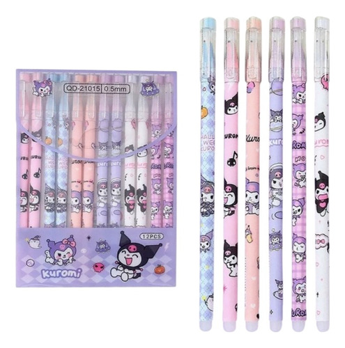 Plumas Kawaii Cinamoroll Kuromi My Melody 12 Piezas