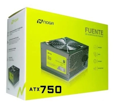 Imagen 3 de 6 de Fuente 750w Pc Gamer Atx 24 Pines Negra Noga Pcreg