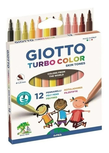 Marcadores Turbo Color Skin Tones Giotto X 12 Colores