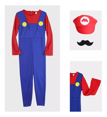 Disfraz Niños Super Mario Personaje Animé Traje Exclusivo