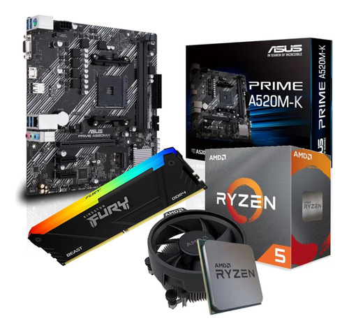 Combo Gamer Ryzen 5 4600g + 16gb + Mother