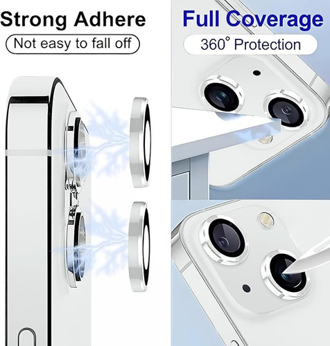 Protector Lente De Camara Metálico Para Iphone / Iphone Plus Plateado Iphone 15 / 15 Plus