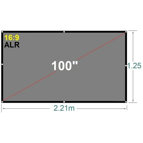 Ecran Gris Con Ojal  100 PuLG (16:9) 2.21x1.25m