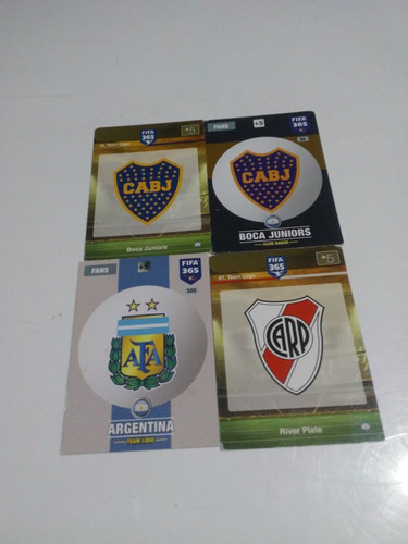 Cards Escudos Boca (2) River Afalote X 4 Precio X 4