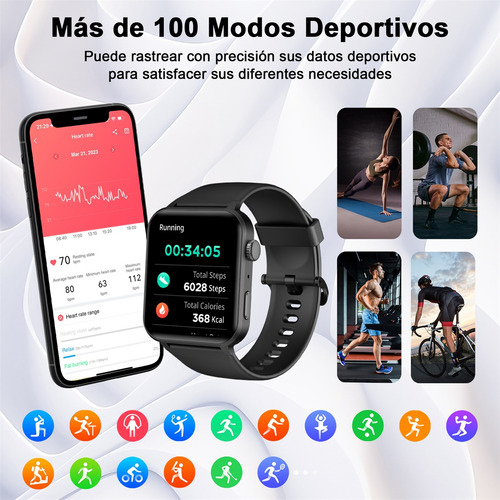 Reloj Inteligente Smart Watch BAOLUBAO Modelo R30 Pro De 1.85´ Smartwatch Mujer Hombre Smartwatch Asistente De Voz