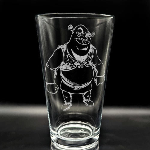 Shrek Engraved Beer Pint Glass | Inspired By Shrek The Ogre.