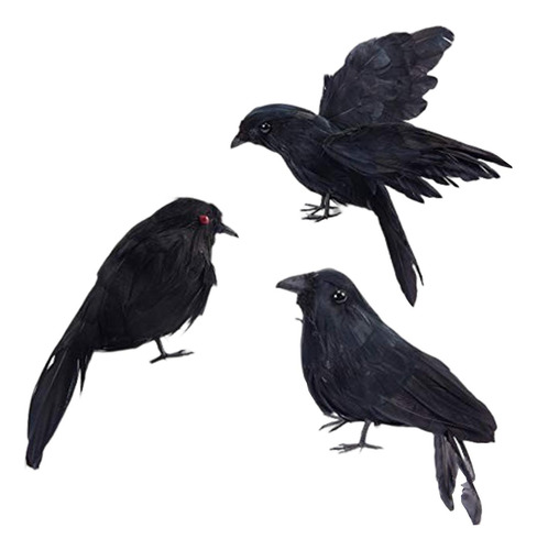 Cuervo Emplumado Negro De Halloween Decoración De Halloween