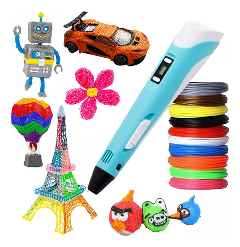 Caneta Impressora 3d Magica Profissional E Infantil C/ Refil Cores Sortidas EX Decor